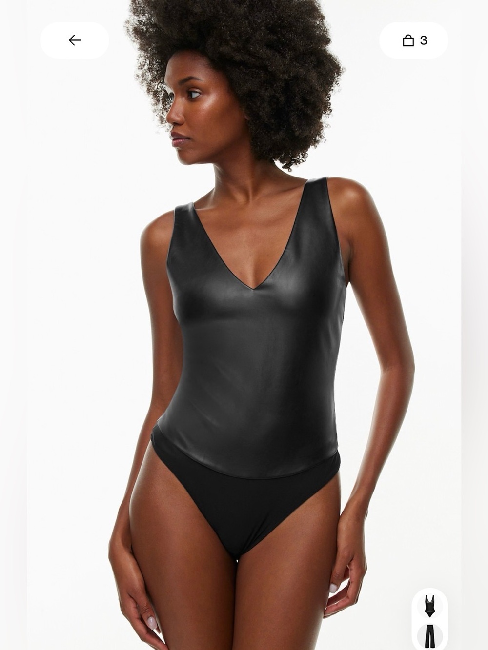NWT TEN by Babaton Aritzia Glitz Vegan Leather Bodysuit Black M